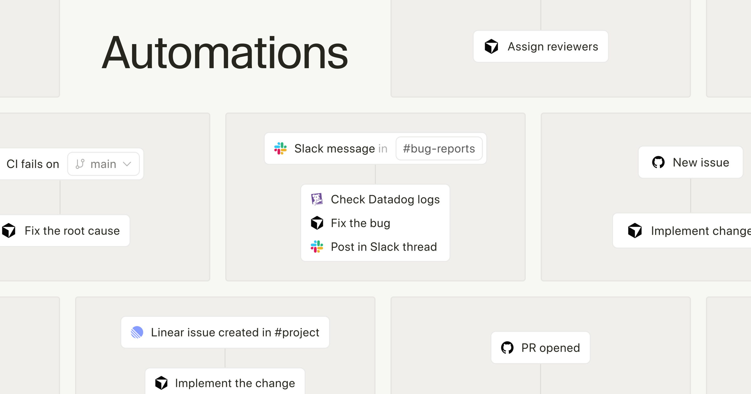 Cursor Automations artwork showing events flowing into an agent